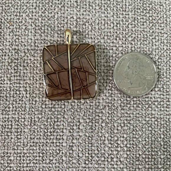 Lia Sophia brown and gold pendant - Picture 5 of 8